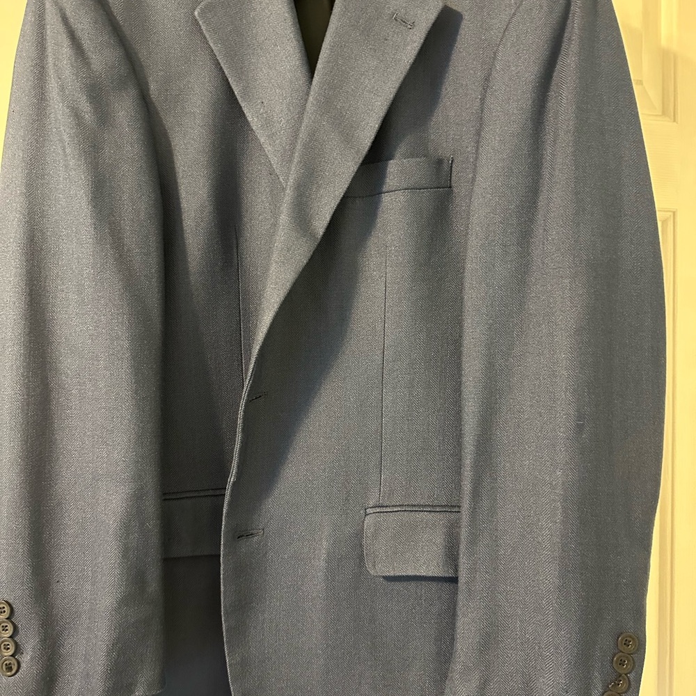 Men's Classic Denim Blue Silk Blazer